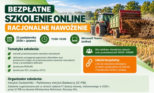 Bezpłatne szkolenie online – „Racjonalne nawożenie”