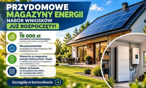 Ruszył nabór wniosków o dofinansowanie przydomowych magazynów energii