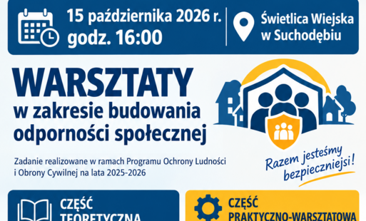 Zaproszenie na warsztaty w zakresie budowania odporności społecznej