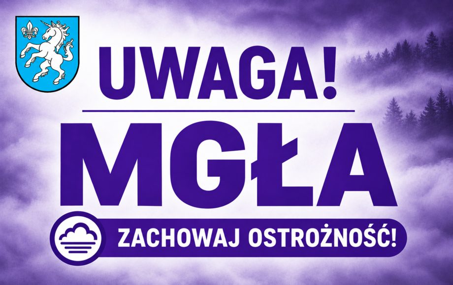 Ostrzeżenie przed gęstą mgłą w gminie Łanięta