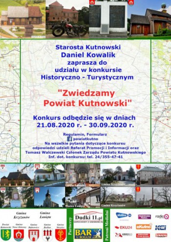 Konkurs Turystyczno – Historyczny pn. „Zwiedzamy Powiat Kutnowski”