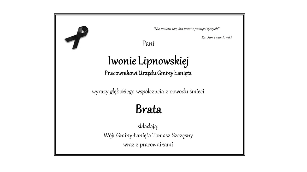 kondolencje Lipnowska