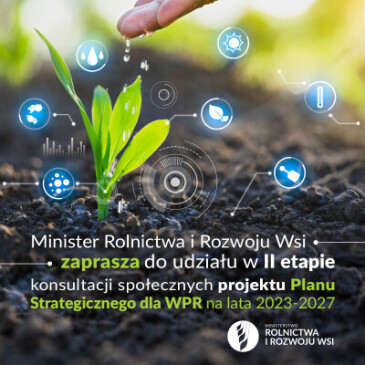 Zaproszenie na konsultacje społeczne drugiej wersji projektu Planu Strategicznego dla Wspólnej Polityki Rolnej.