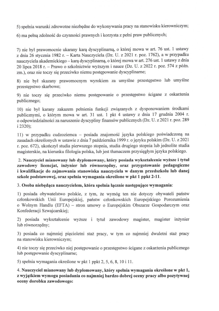 Zarządzenie 24.22 w sprawie ogłoszenia konkursu na stanowisko dyrektora Szkoły Podstawowej im. Kornela Makuszyńskiego w Łaniętach (2)-3